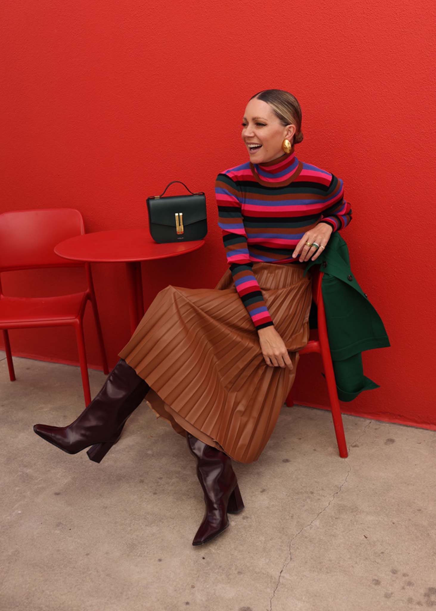 Mock Neck Long Sleeve Stripe Sweater - Image 6