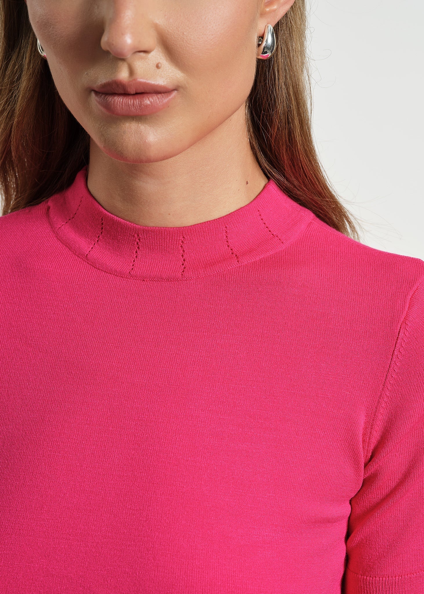 Mock Neck Short Sleeve Sweater - Image 3